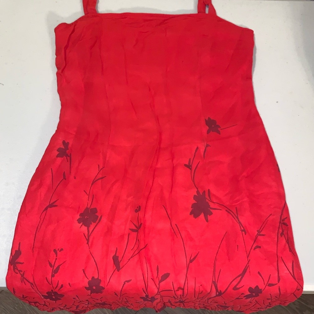 Floral Red Dress